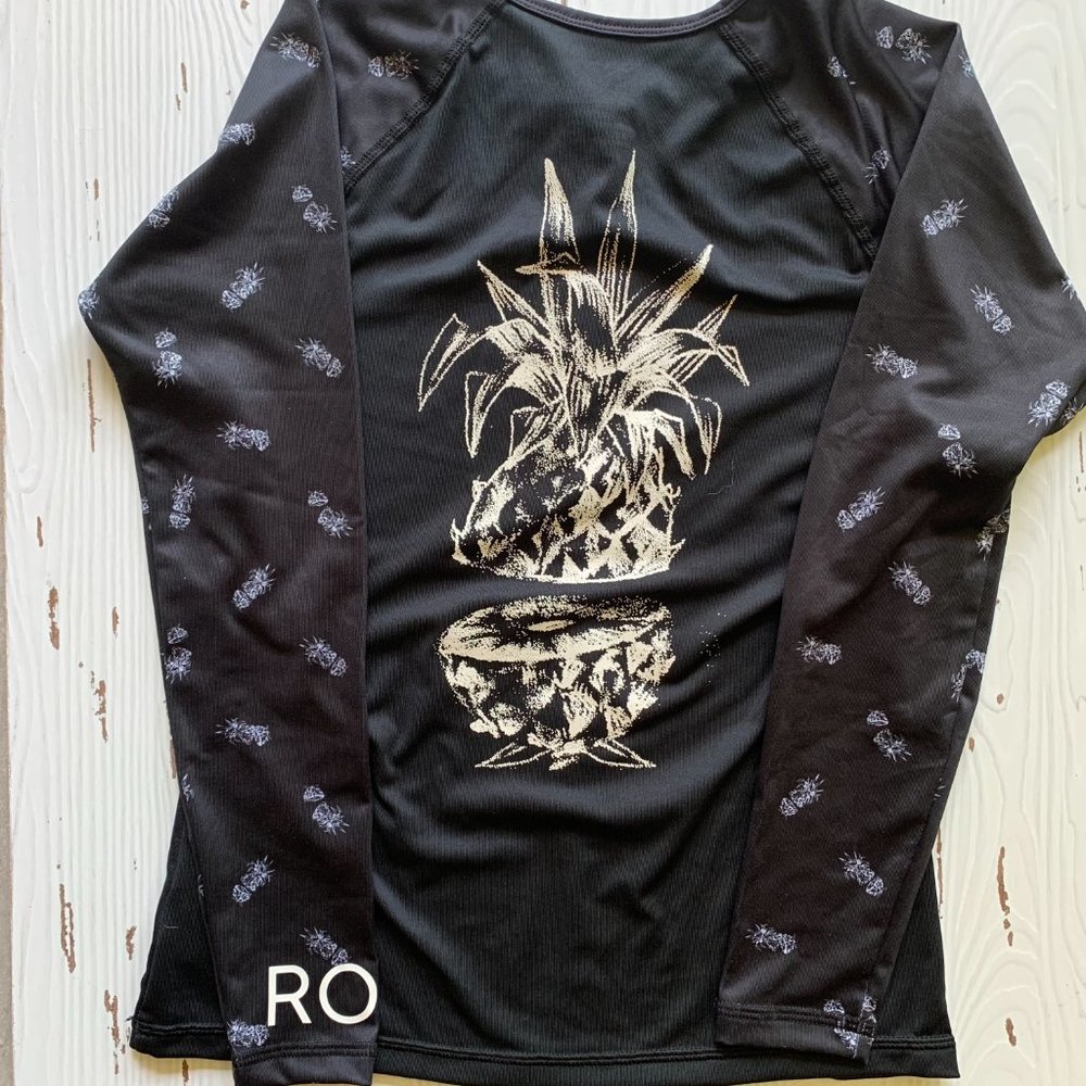 Black Long Sleeve Roxy Rash Guard